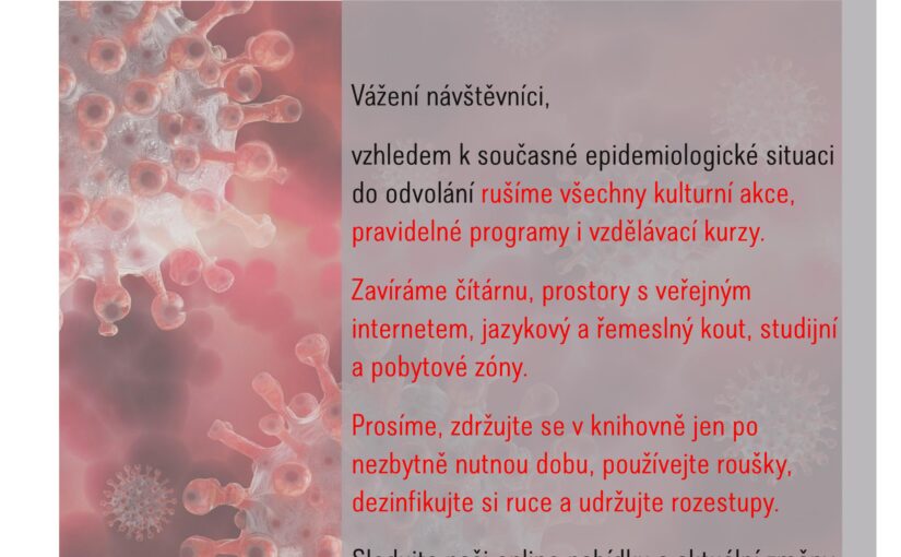 OZNÁMENÍ O ZRUŠENÍ AKCÍ