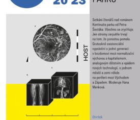 Setkání čtenářů nad románem Kontinuita parku od Petra Šestáka. Všechno se zrychluje. Jen stromy zarputile trvají na tom, že porostou pomalu. Moderuje Hana Manková. / jazyková učebna