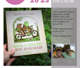 Příběh o opravdovém přátelství žabáka Kvaka a ropušáka Žbluňka na motivy známé knihy Arnolda Lobela v podání BILBO compagnie v režii Andreje Kroba. Vhodné pro děti od tří let. Vstupné = zakoupená kniha (začíná letní výprodej knih) Venkovní scéna