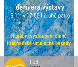 Pozvánka na derniéru výstavy. druhé patro
