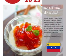 Vánoční zákusky z papaji dulce de lechosa, kokosové pusinky, ananasové sušenky či quesillo z ananasu. Na vánoční tabuli samozřejmě nesmí chybět turrón čili turecký med. Přijďte s rodilou mluvčí z Venezuely upéct cukroví oblíbené v Jižní Americe. Rezervace na www.knih-pi.cz. Kuchyňka 