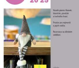 21. 5. od 10:00  Veselé pásmo říkanek, básniček, písniček a tvořivého hraní. Prostor pro nejmenší od 2 let a jejich rodiče. Rezervace na dětském oddělení   