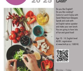 Do you like English? Do you like cooking? Come to Lunch Camp with Sarah Robertson-Glasgow. Speak and cook with an English native speaker and make your own lunch. You are going to have lots of fun and good food! Age 10 – 14, English level A2/B1, registration HERE, 1500 Kč. Teaching kitchen 