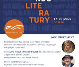 Celorepublikový happening, který nabízí příležitost seznámit se netradičním způsobem s tvorbou současných evropských spisovatelů. Herci Anna Fixová a Otakar Brousek ml. čtou literární ukázky v legendární písecké Družbě. Hudební doprovod Pink Floyd Theory. Chcete zažít literaturu jinak? Od knihovny vyrazíme speciálním literárním busem. Sraz před knihovnou 