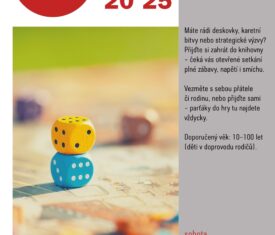 Přijďte si zahrát do knihovny – čeká vás otevřené setkání plné zábavy, napětí i smíchu. Vezměte s sebou přátele či rodinu, nebo přijďte sami – parťáky do hry tu najdete vždycky. Doporučený věk: 10–100 let (děti v doprovodu rodičů). Vstup zdarma. / sál 